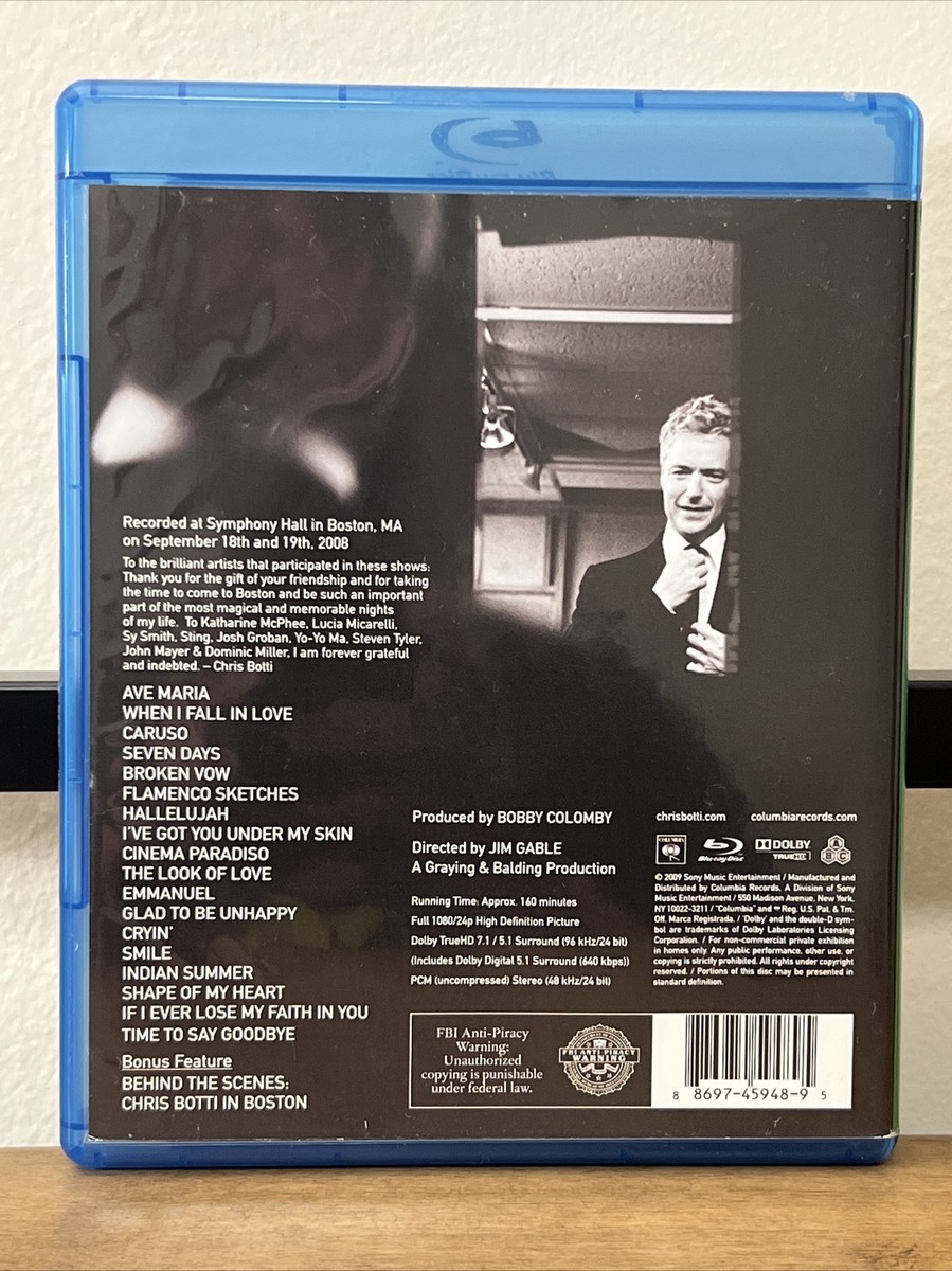 CHRIS BOTTI IN BOSTON Blu-ray 輸入日本語約無し