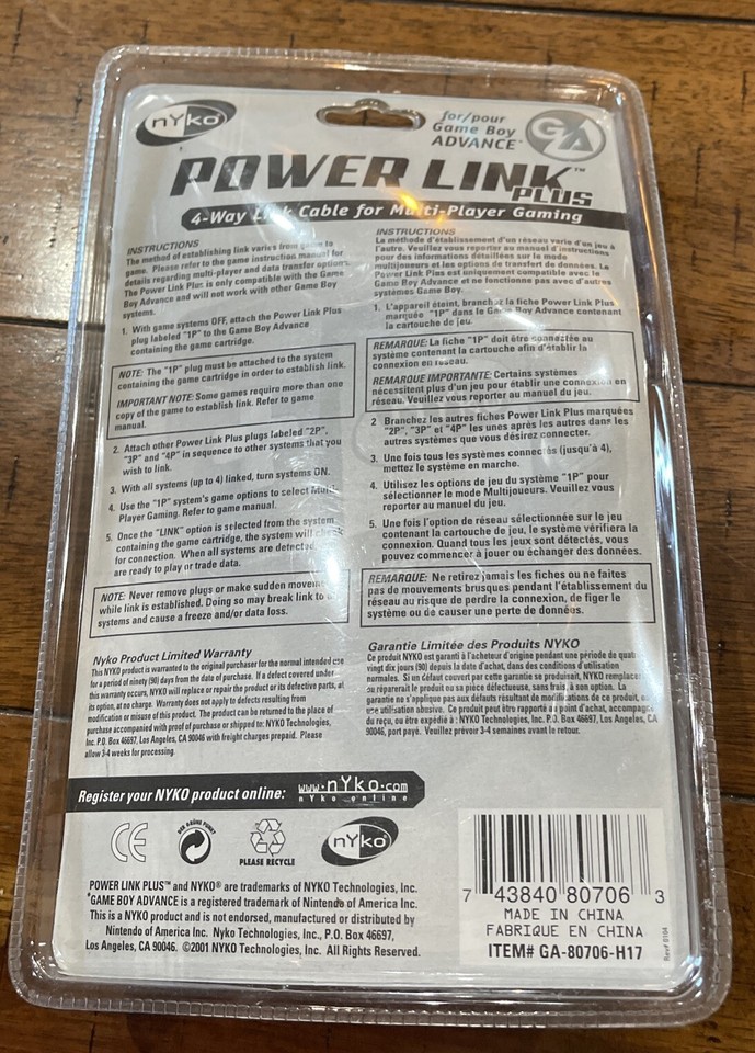 Power Link Plus by Nyko for Game Boy Advance Accessories Brand New And