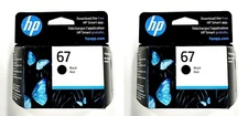 New HP 67 Black 2-Pack Ink Cartridges Genuine