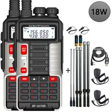 2SET BAOFENG UV-10R FM DUAL BAND U/VHF 2-WAY RADIOS LONG RANGE HAM WALKIE TALKIE