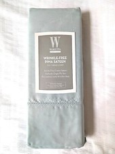 Wamsutta Pima Sateen 525 Thread Count Twin Flat Sheet Light Blue Wrinkle Free
