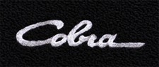For 1964 -68 Mustang Black Carpet Floor Mats 4pc With Cobra Script Logo On Front