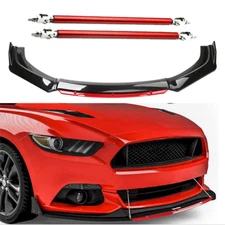 Front Bumper Lip Body Kit Splitter Spoiler Glossy Black Red For Ford Mustang N