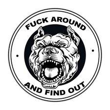 F**k Around And Find Out Sticker Pitbull Dog 2A Vinyl Window Decal Car Truck SUV