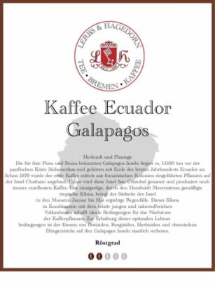 Ecuador Galapagos Kaffee 1kg