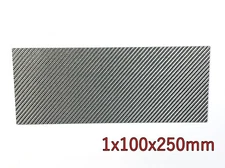 Gloss Silver Real Carbon Fiber Twill Sheet Panel Plate Plain 1mm x 100mm x 250mm