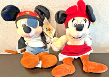 Lot of 2 Disney Mickey Mouse Bean Bag Plush New with Tags Pirate Mickey  Minnie