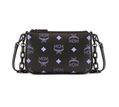 #ad #ad MCM Mini Color Splash Logo Pouch Chain Shoulder Bag Crossbody NWT PURPLE $325.00