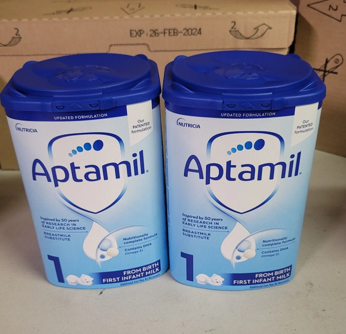 Lot Of 2 Nutricia Aptamil Stage 1 Milk Based Powder Infant Formula Ex 02 24