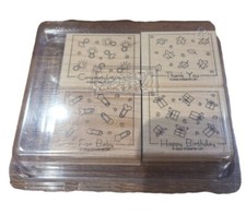 Stampin Up Fabulous Four Set Of 4 Wood Mounted Rubber Stamp Scrapbook 2004