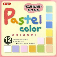 Japanese 60 Sheets 12 Light Pastel Color Origami Paper 6 inches 5350 S-3588