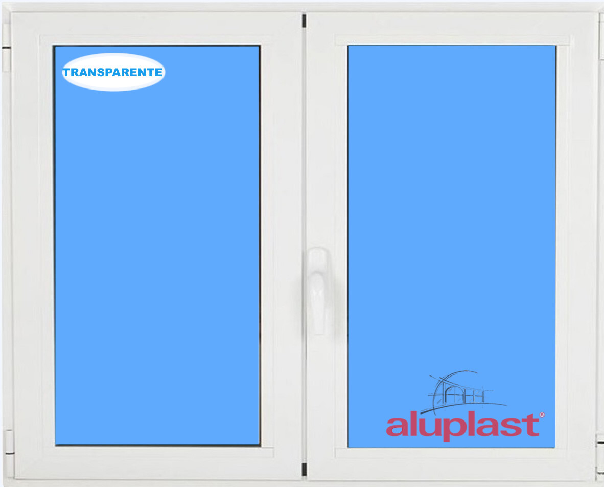 VENTANA PVC 1200x1000 BLANCA OSCILOBATIENTE 2 HOJAS VIDRIO TRANSPARENTE