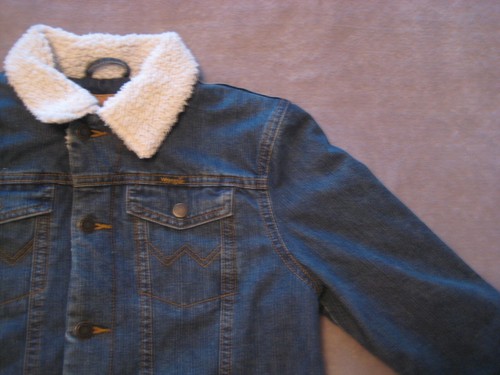 Wrangler Denim Jacket Boys Youth Large Sherpa Lined Button Down Blue - Picture 4 of 16