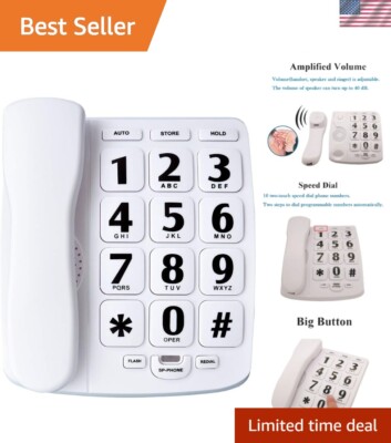 Big Button Phone for Elderly, J-P02 Amplified Phones for Hearing ...