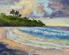 Hawaii Oil Painting Original Artwork Tropical Landscape Impressionistic Art