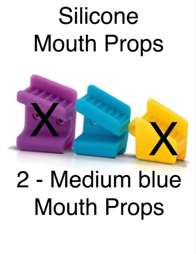 Silicone Mouth Props Bite Blocks 2 pcs Medium Turquoise Dental Tattoo Piercing  - product listing photo
