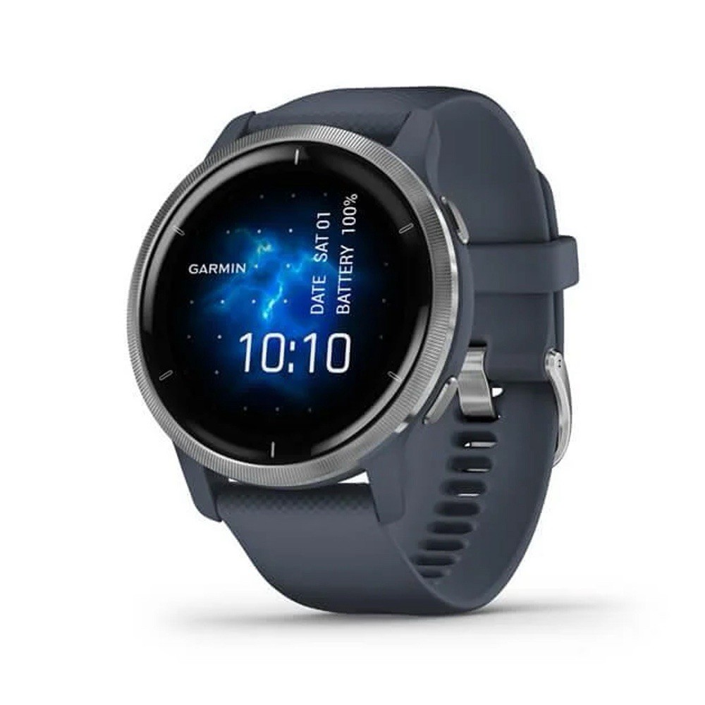 Garmin Venu GPS Running Watch - Granite Blue with Stainless Steel