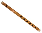 Handmade Natural Bamboo Bansuri Flute 14" Indian Woodwind Instrument B Scale