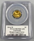 2014 W PCGS PR70DCAM 1/10th ozt $5 Gold Eagle Coin Reagan Legacy Series L24827