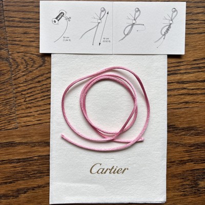 Authentic Cartier Pink Silk Cord Rope Replacement Love Trinity