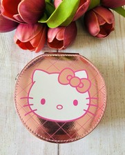 Hello Kitty Pink Metallic Round Zipper Travel Jewelry Case