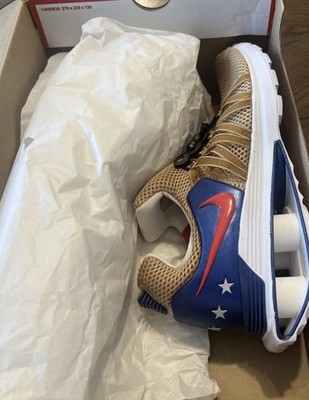 NEW! Nike Shox Gravity METALLIC GOLD USA blue stars sneakers mens 6.5 womens 8.5