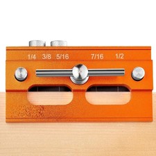 Doweling Jig Kit, Self Centering Dowel Drill Jig for Straight Holes, Aluminum