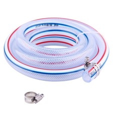 Soft Braided PVC Tubing - 1/2" x 3/4" OD High Pressure Clear Flexible PVC Tub...