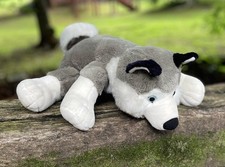 17" Unbranded Siberian Husky Silver White Dog Puppy Stuffed Animal Plush Europe