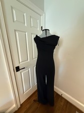 Mango Asymmetrical One-Shoulder Jumpsuit with Draped Detail Elegant Formal Wear