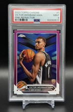 2023 TOPPS CHROME PINK REFRACTOR #1 VICTOR WEMBANYAMA PSA 9
