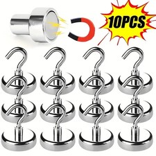 5-10 Pack Heavy Duty Magnetic Hooks Hanger Hold Neodymium Strong Magnet Set UK