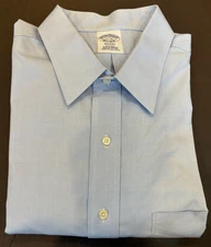 Brooks Brothers Regent Dress Shirt Men's 17 - 35 Blue Non-Iron Supima Cotton