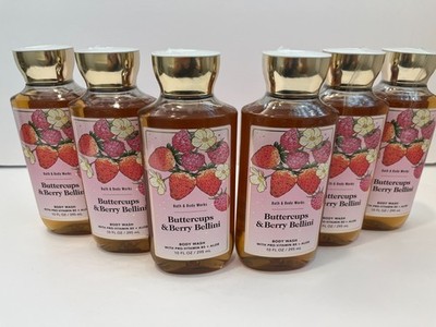 BATH & BODY WORKS BUTTERCUPS & BERRY BELLINI  LOT OF 6 BODY WASH  10 OZ EACH