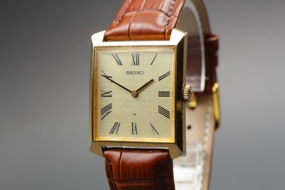 Vtg 1977 Seiko Chariot 2220-3190 Gold Tank HI-BEAT Hand-winding