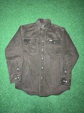 Vintage Carhartt Heavyweight Work Button Up Shirt 21x29 Brown Sz M/L Y2K