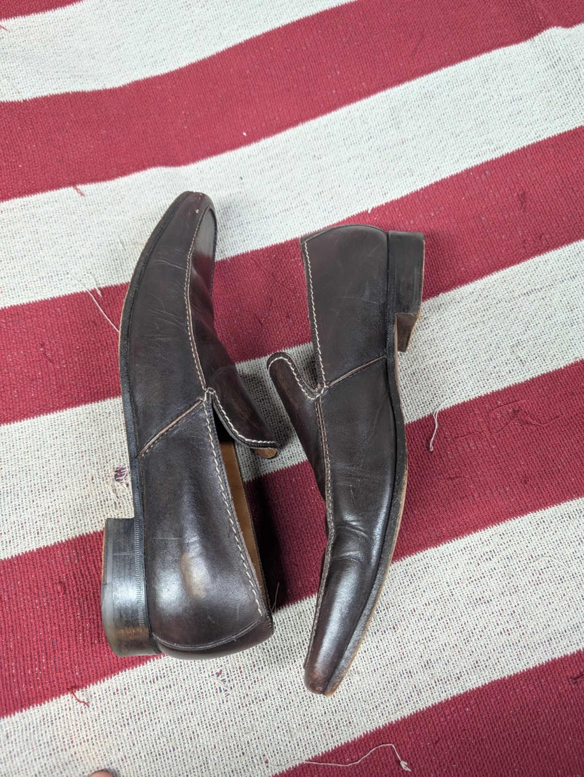 Scarpe eleganti mocassini vintage YSL Yves Saint LAURENT uomo pelle marrone EUR 43 US10