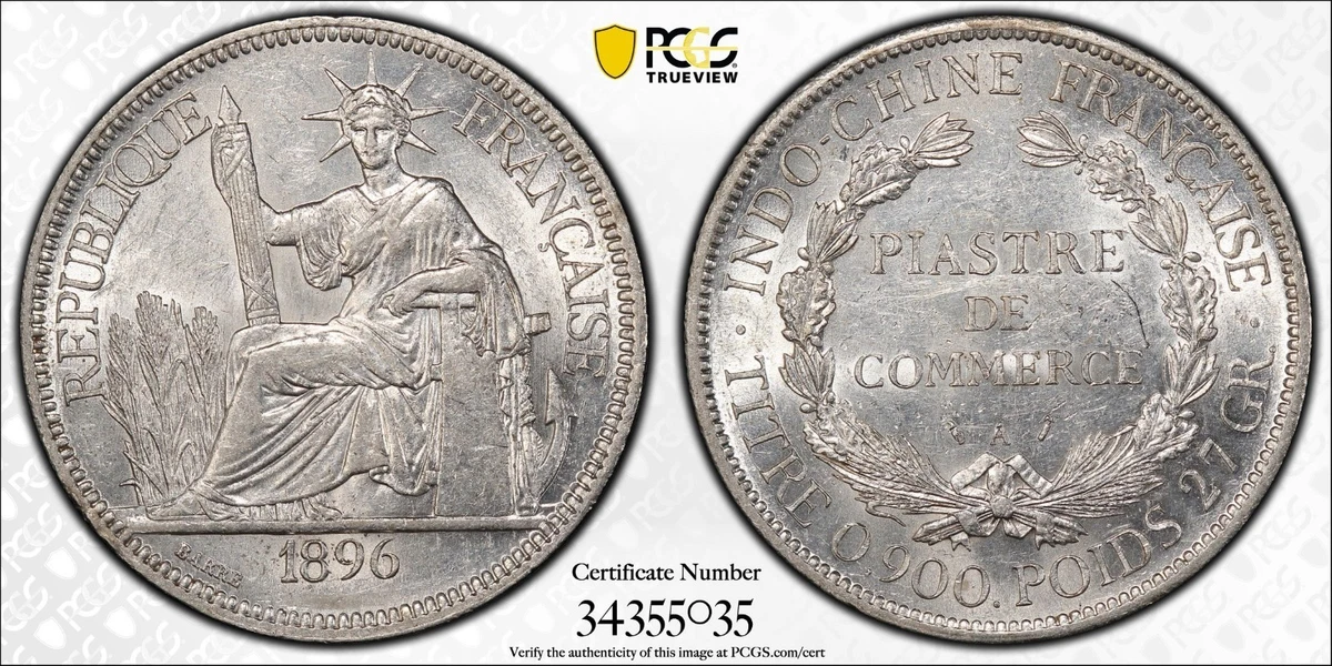 Silver PCGS Certified AU 55 Graded Chinese Empire Coins (Pre