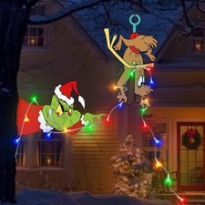 2 Piezas Decoracion Navidad Cerca Exterior Co...