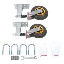 2Pcs 8" Heavy Duty Gate Wheels - 600lb Capacity, 360  Rotation,Rubber,U-bolts