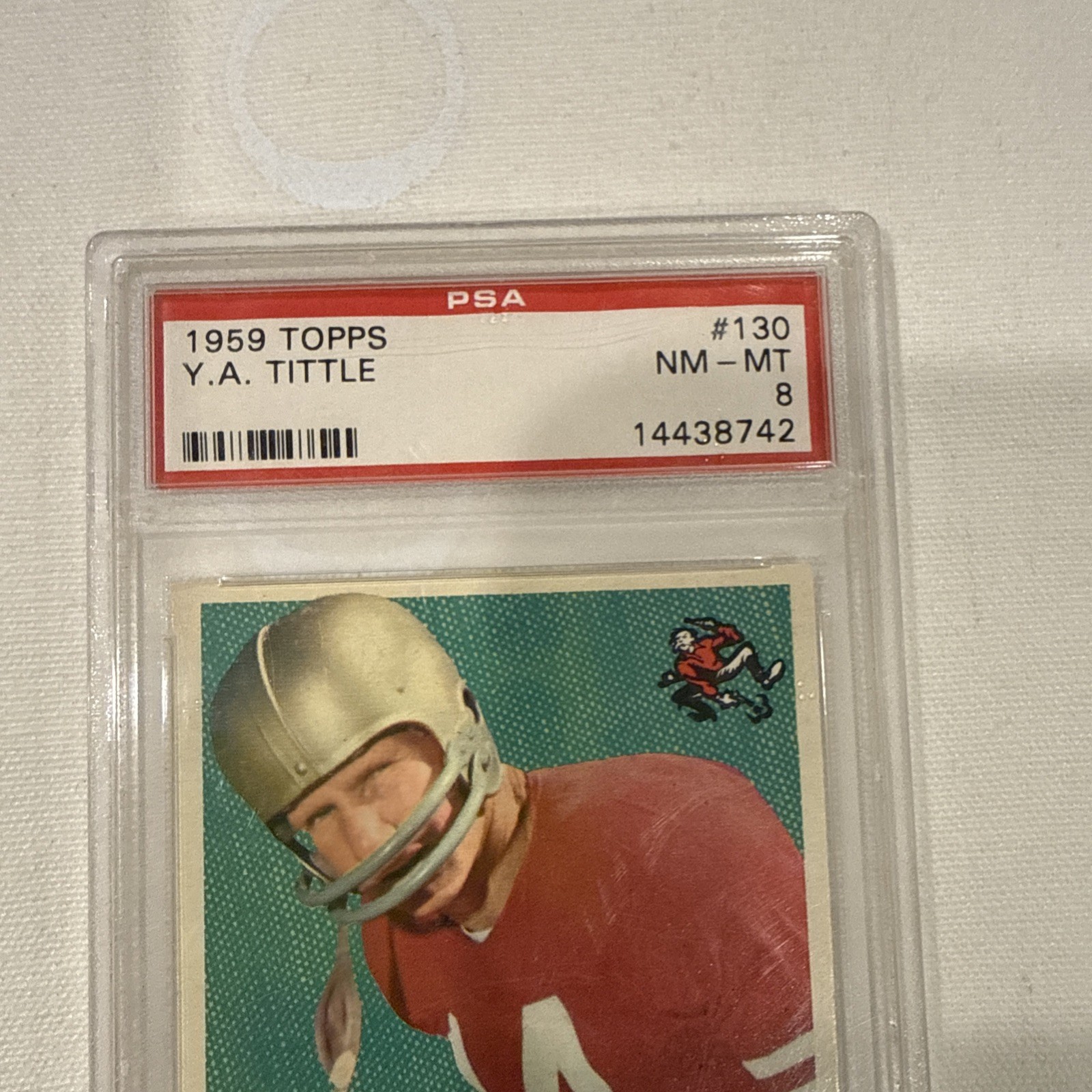 1959 Topps #130 Y.A. Tittle SF 49ers PSA NM-MT 8 Vintage Graded Football Card  view 3