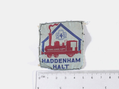 Vintage Haddenham Halt Scout Patch Zug Eisenbahn Abzeichen Cubs Scouting