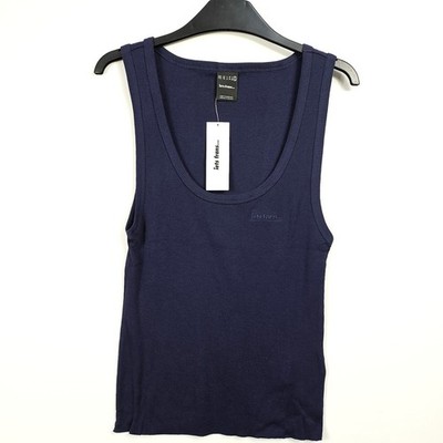 Urban Outfitters Iets Frans Navy Ribbed Vest Tank Top Cotton XL