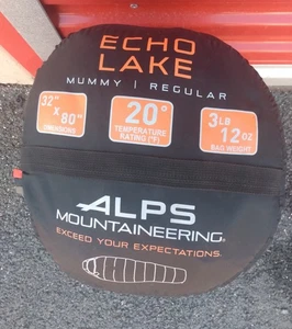 ALPS Mountaineering Echo Lake Mummy Sleeping Bag 20F Orange Hiking Backpacking
