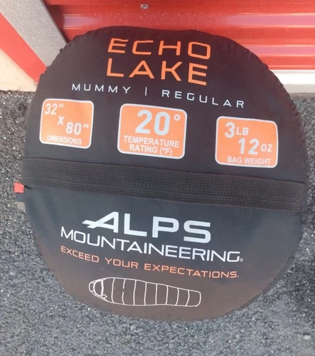 ALPS Mountaineering Echo Lake Mummy Sleeping Bag 20F Orange Hiking Backpacking