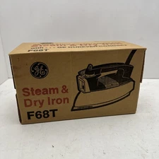 Vintage GE F68T Steam and Dry Iron General Electric Non Stick  SEALED NEW