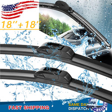 18"/18" Windshield Wiper Blades Premium Rubber J-Hook Window Left & Right Wipers