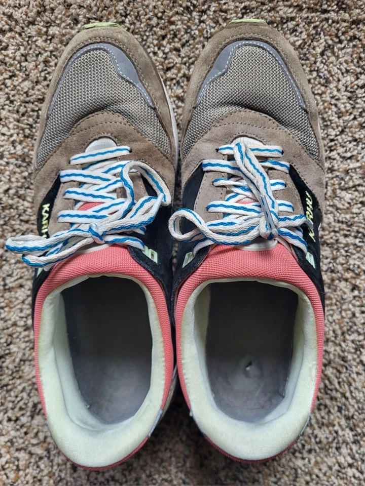 Karhu Aria 95 "Laurel" Oak/Jet Black/Blue/Pink/White Shoe Sneaker Mens US 10 - Image 3 of 4