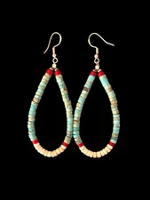 NATIVE AMERICAN Turquoise Heishi Earrings