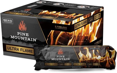 Pine Mountain Ultraflame 3-Hour Firelogs, Long Burning Firelog For Campfire, Fir